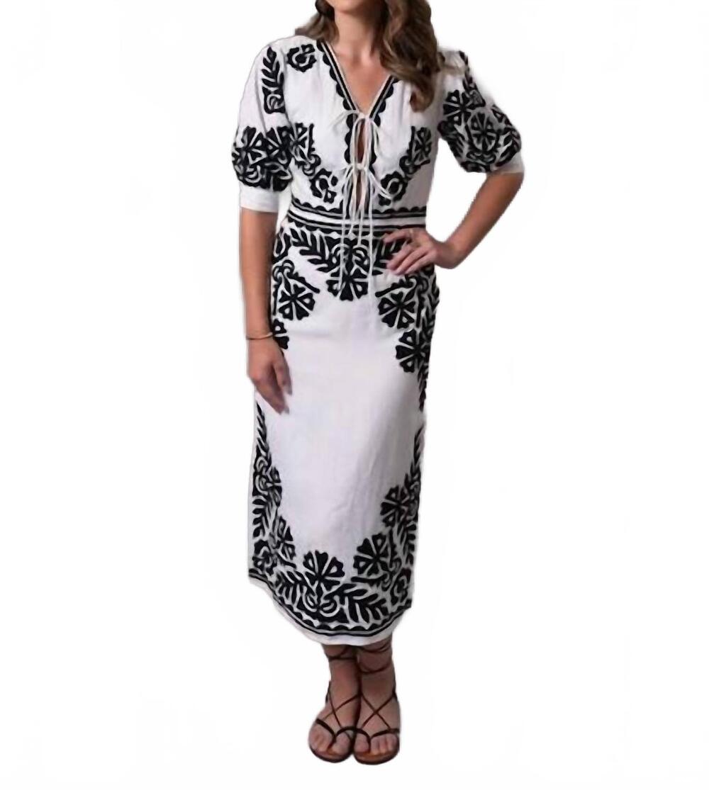 NEW WEST OF floria midi dress in white